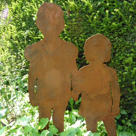 Metall Figuren Kinder an Hand 102x60 cm