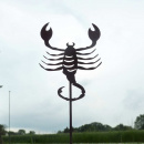 Sternzeichen Skorpion Dekofigur Metall Gartenstecker Rost