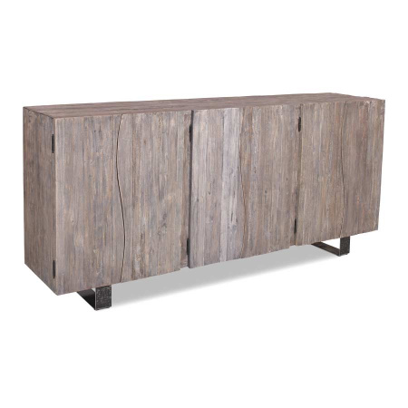 Sideboard recyceltes Holz Finish Vintage grau 200 cm