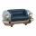 Oldtimer Auto Sofa Vintage Leder schwarz 158 cm