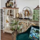 Regal Schrank creme weiss Shabby Chic Eisenmuster