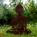 Deko Buddha Figur Metall Rostpatina 30 cm