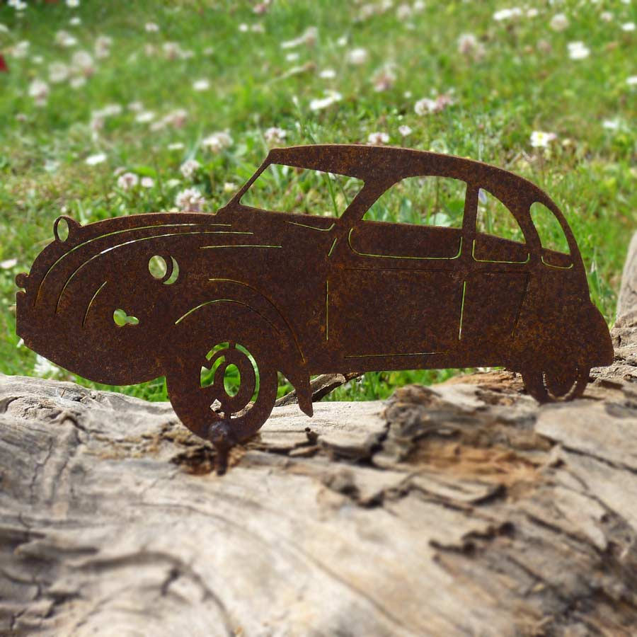 Deko Oldtimer Ente Metall Auto Rost 15 cm @art-allee.de