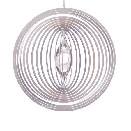 Windspiel Circular Edelstahl Kristallkugel 18 cm