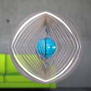 3D Windspiel Galaxie Edelstahl Glaskugel 18 cm