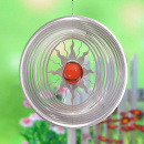 3d Windspiel Sonne Edelstahl mit Glaskugel 21 cm
