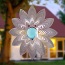 Windspiel 3D Blume Edelstahl mit Blütenkugel  19 cm