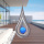 Windspiel Wassertropfen 3D Edelstahl mit Glaskugel 28 cm