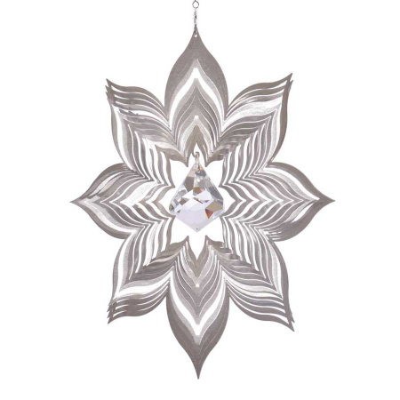 Edelstahl Dahlie Windspiel 3d Blume Diamant Anhänger 18 cm