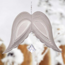 Engelsflügel Edelstahl Windspiel 22 cm mit Diamant