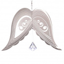 Edelstahl Engelsflügel Windspiel 22 cm mit Diamant