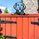 Gartenzaun Deko Hund Metall Wandkunst schwarz 30 cm