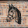 Pferdekopf Metall schwarz Wandkunst Stalldeko 30 cm