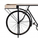 Fahrrad Tisch Konsole Holz Metall Korb schwarz