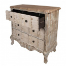 Shabby Chic Kommode Holz beige braun grau 95 cm