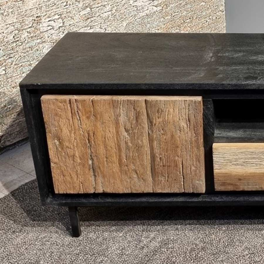 Jaymango Holz Lowboard Jay Mango Salbaum Metall Fernsehschrank 140 cm | Art All