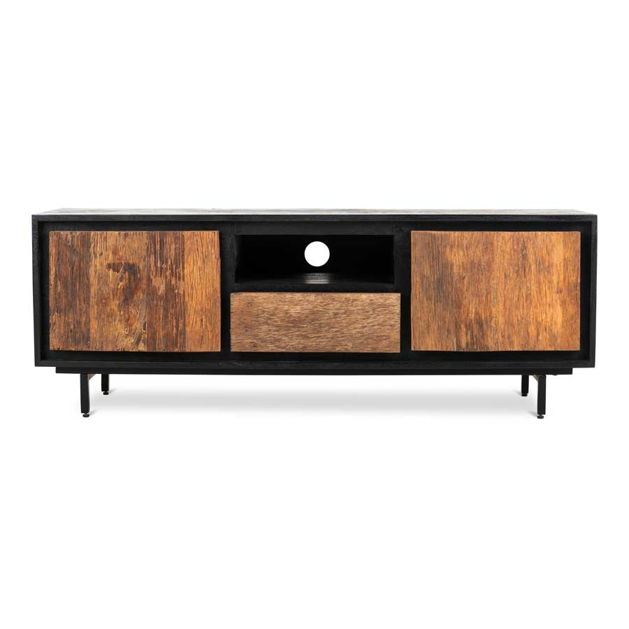 Jaymango Holz Lowboard Jay Mango Salbaum Metall Fernsehschrank 140 cm | Art All