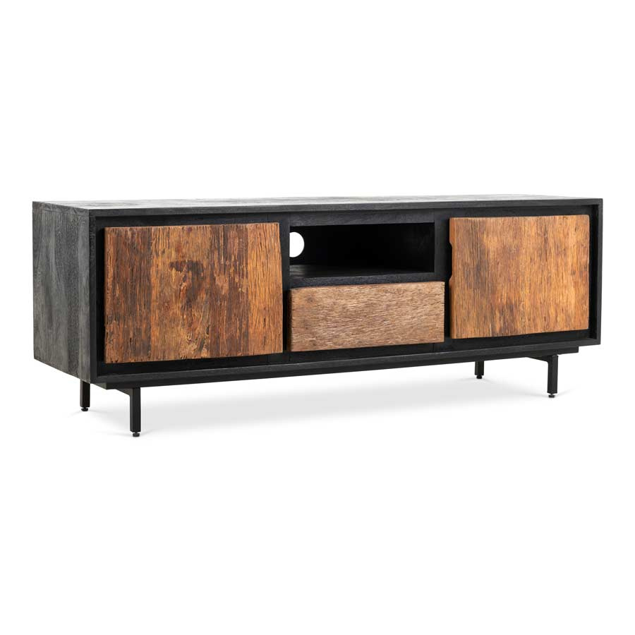 Jaymango Holz Lowboard Jay Mango Salbaum Metall Fernsehschrank 140 cm | Art All