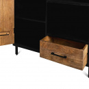 Schrank Vin Holz gebürstet schwarz naturell 180 cm