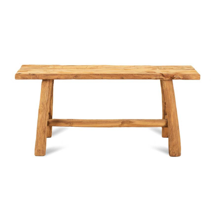 Holz Sitzbank altes Teak Beistelltisch robust 80-100 cm