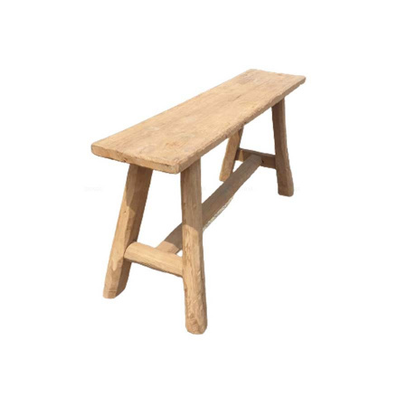 Holz Sitzbank altes Teak Beistelltisch robust 90-100 cm