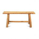 Holz Sitzbank altes Teak Beistelltisch robust 80-100 cm