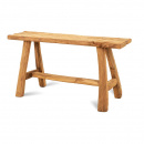 Holz Sitzbank altes Teak Beistelltisch robust 80-100 cm