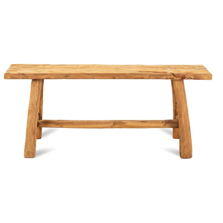 Holz Sitzbank altes Teak Beistelltisch robust 100-120 cm