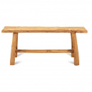 Holz Sitzbank altes Teak Beistelltisch robust 100-120 cm