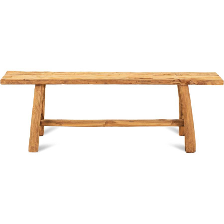 Holz Sitzbank altes Teak Beistelltisch robust 120-140 cm