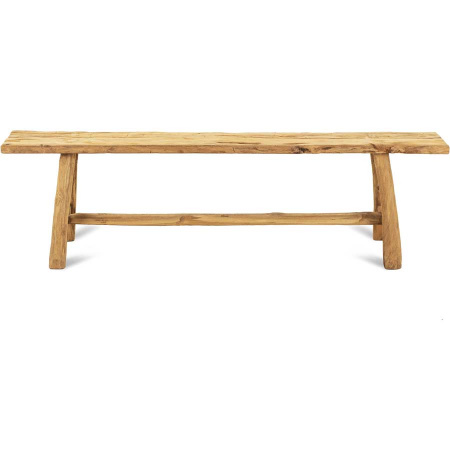 Holz Sitzbank altes Teak Beistelltisch robust 140-160 cm