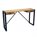 Industrial Schreibtisch Holz Tischplatte Metallrahmen 140 cm