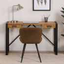 Industrial Schreibtisch Holz Tischplatte Metallrahmen 140 cm