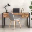 Schreibtisch industrial Metallrahmen Mango Holz Platte...