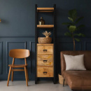 Vintage Regal- Schubladen- Schrank Kyle Holz Metall