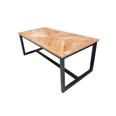 Industrial Esstisch Sina Holz Tischplatte Metallgestell 160 cm