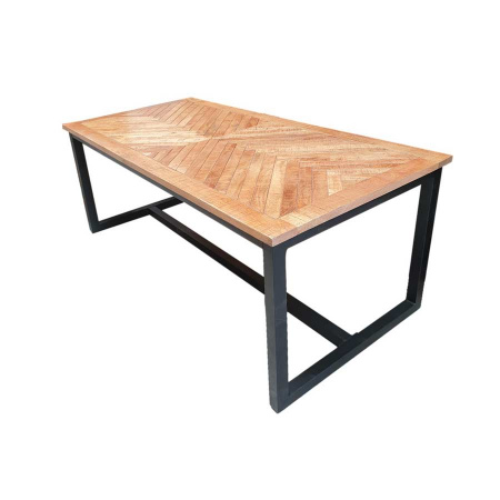 Industrial Esstisch Sina Holz Tischplatte Metallgestell 200 cm