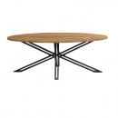 Esszimmer Tisch oval Mango Holz Metallgestell schwarz 200 cm