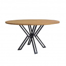 Esszimmer Tisch rund Mango Holz Metallgestell schwarz 140 cm