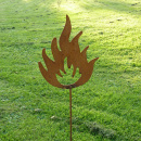 Metallobjekt Feuer mit Gartenstecker 100 cm