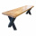 Sitzbank Holz 4 cm Platte Metallgestell X Crossover Beine 180 cm