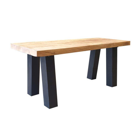 Industrial Holz Sitzbank Mango 4 cm Platte Metallgestell V Beine 180 cm