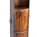 Mobile Weinschrank Bar rund Vintage Stahl natur 150 cm