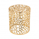 Korallen Design Beistelltisch Alu gold Dekotisch rund