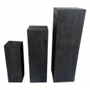 Holz Säulen Set Mango schwarz 3 Stück