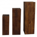 Holz Säulen Set Mango braun 3 Stück