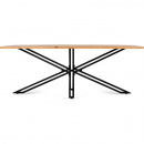 Esszimmer Tisch Hela Mango Holz Metallgestell schwarz 220 cm
