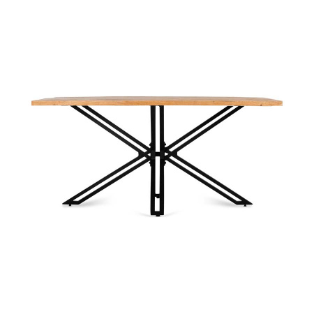 Esszimmer Tisch Hela Mango Holz Metallgestell schwarz 140 cm
