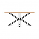 Esszimmer Tisch Hela Mango Holz Metallgestell schwarz 140 cm