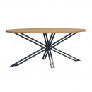 Esszimmer Tisch oval Mango Holz Metallgestell schwarz 180 cm